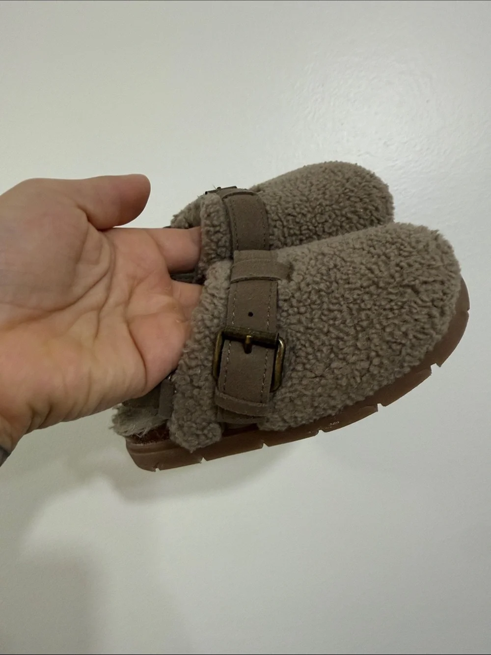 Zara Brown Sherpa Buckle Clogs